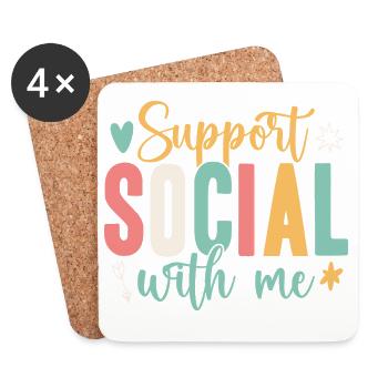 Social Worker Quote Support With Me Social Work - Coasters (set of 4) - white - Front