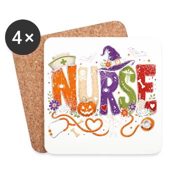 Nurse Nurse Halloween - Coasters (set of 4) - white - Front