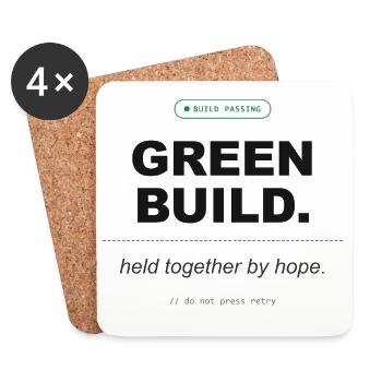 Green Build. Held Together By Hope. - Untersetzer (4er-Set) - Weiß - Vorne