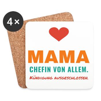 Mama – Chefin von allem - Untersetzer (4er-Set) - Weiß - Vorne