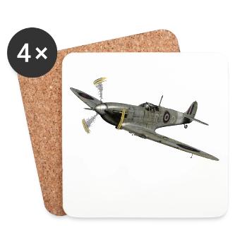 Spitfire - Untersetzer (4er-Set) - Weiß - Vorne