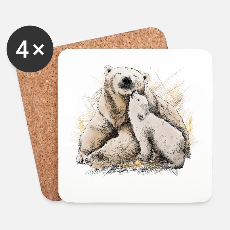 Icebear - Coasters (set of 4) - white