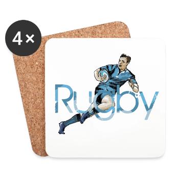 Rugby - Dessous de verre (lot de 4) - blanc - Devant