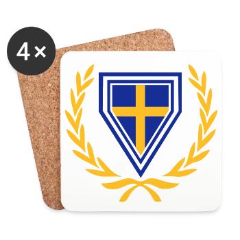 Schweden / Dänemark / Finnland (Wappen & - Untersetzer (4er-Set) - Weiß - Vorne