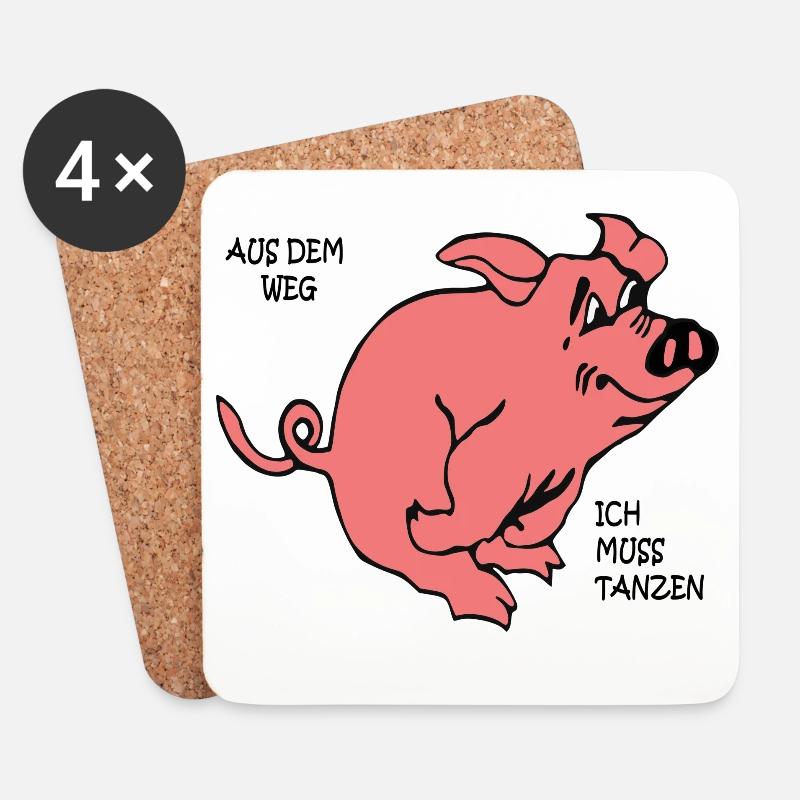 Aus dem Weg ich muss tanzen - Untersetzer (4er-Set) - Weiß