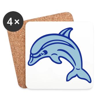 Delfin (dolphin) 01.1 - Untersetzer (4er-Set) - Weiß - Vorne