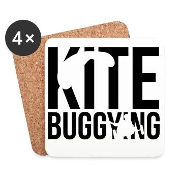 kitebuggying - Untersetzer (4er-Set) - Weiß - Vorne