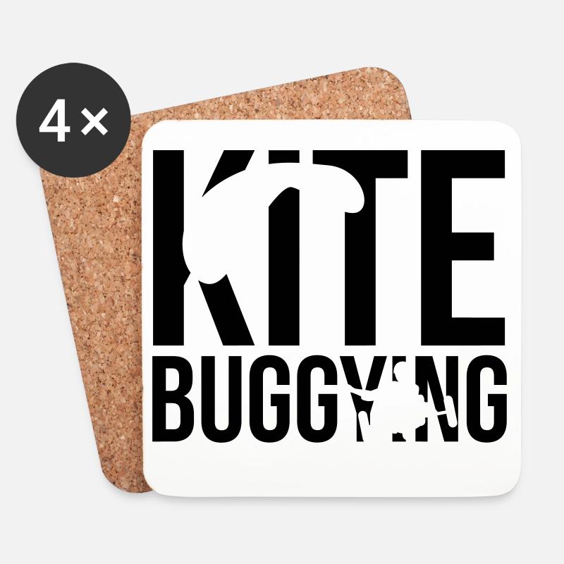 kitebuggying - Untersetzer (4er-Set) - Weiß