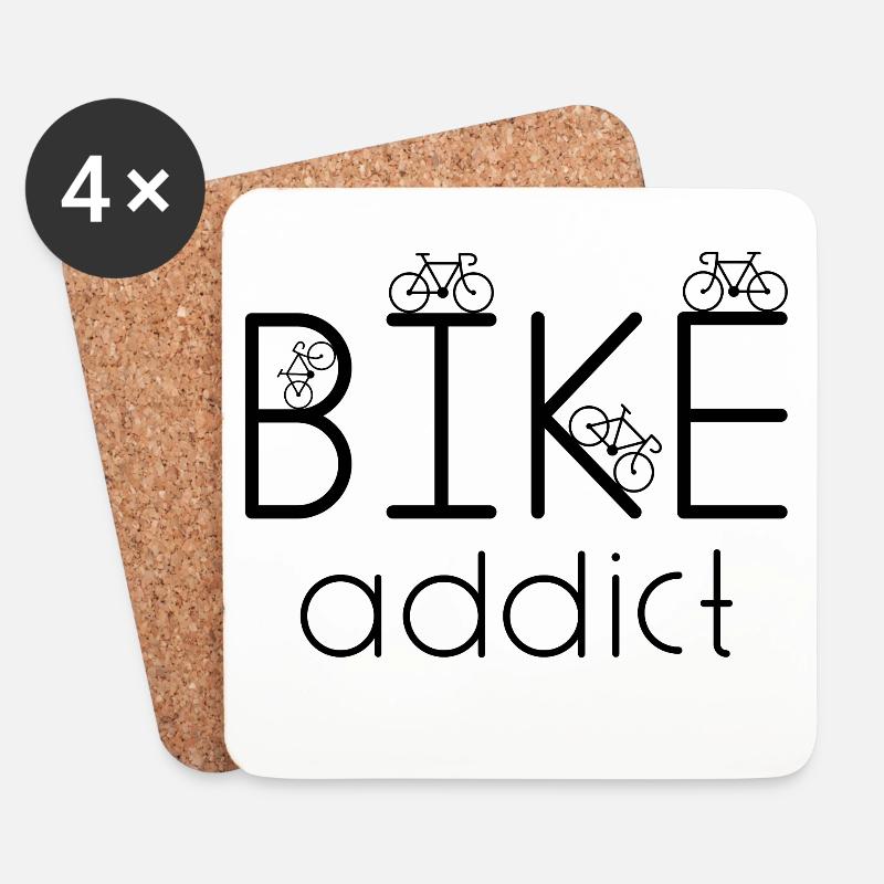 Bike Addict - Untersetzer (4er-Set) - Weiß