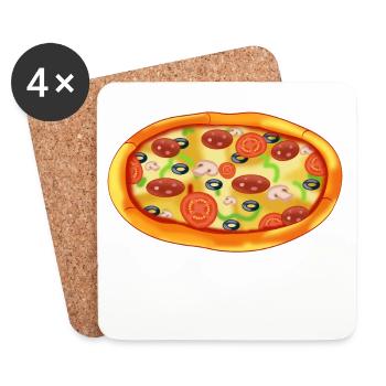 Pizza - Untersetzer (4er-Set) - Weiß - Vorne