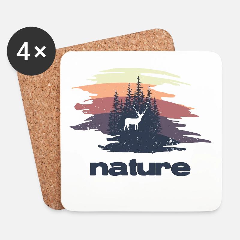 Nature - Untersetzer (4er-Set) - Weiß