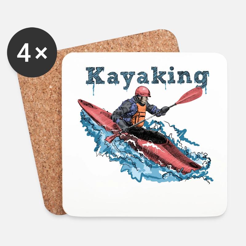 Kayak - Coasters (set of 4) - white
