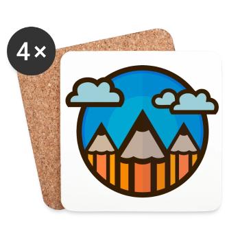Stifte Landschaft 01 - Untersetzer (4er-Set) - Weiß - Vorne