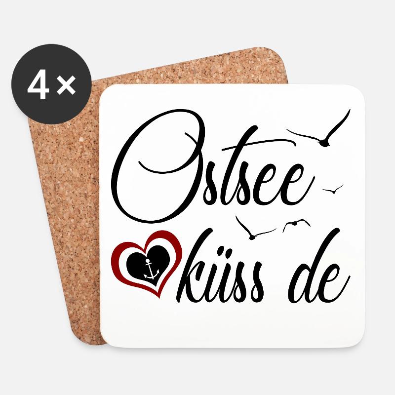 Ostsee küss de - Untersetzer (4er-Set) - Weiß