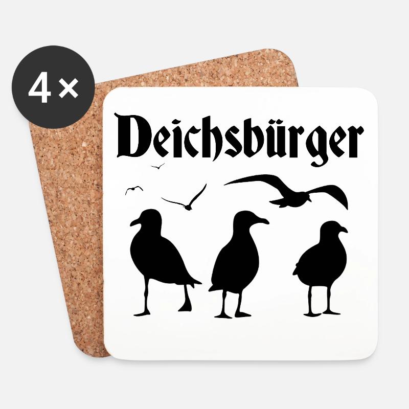 Deichsbürger - Untersetzer (4er-Set) - Weiß