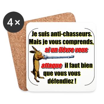 Anti-hunters black and red - Coasters (set of 4) - white - Front