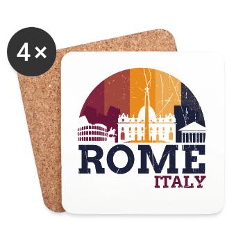 Rome - Italie - Dessous de verre (lot de 4) - blanc - Devant