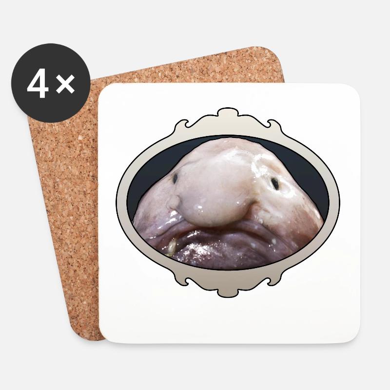 Blobfisch - Hässlicher Fisch - Mr Blob - Untersetzer (4er-Set) - Weiß