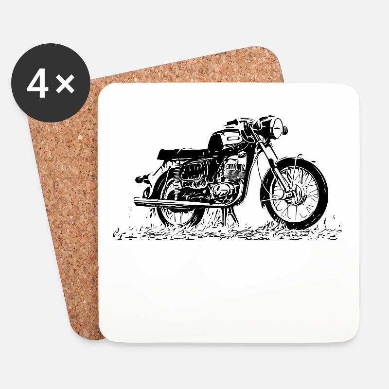 MZ TS 150 - Untersetzer (4er-Set) - Weiß