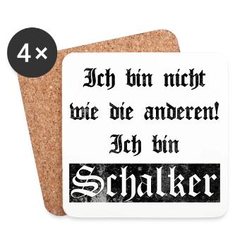 Ich bin Schalker Gelsenkirchen Geschenkidee - Untersetzer (4er-Set) - Weiß - Vorne