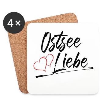 Ostsee Liebe - Untersetzer (4er-Set) - Weiß - Vorne