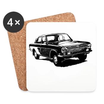 Volga GAZ 24 - Coasters (set of 4) - white - Front