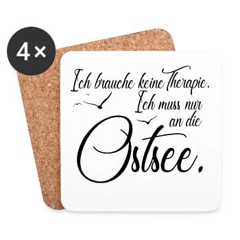 Ostsee Spruch | Ostsee Heimat | lustig - Untersetzer (4er-Set) - Weiß - Vorne