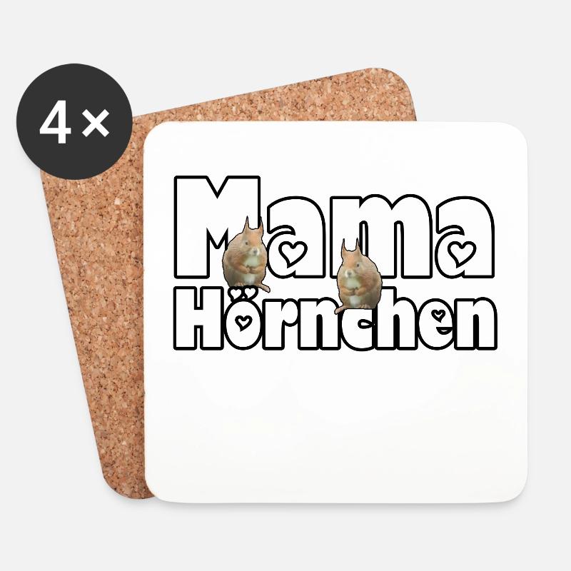 Mama Eichhörnchen Mutter Tier Muttertag Spruch - Untersetzer (4er-Set) - Weiß