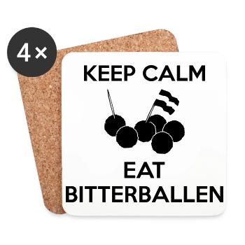 AVM KEEP CALM Essen Sie Bitterballen Multi Color Vector - Untersetzer (4er-Set) - Weiß - Vorne