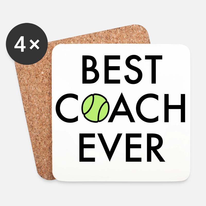 Best Coach ever - Untersetzer (4er-Set) - Weiß
