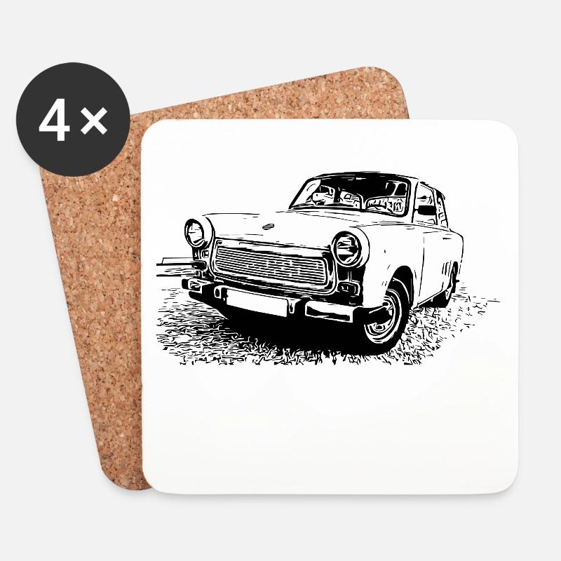 Trabant P 601 S - Untersetzer (4er-Set) - Weiß