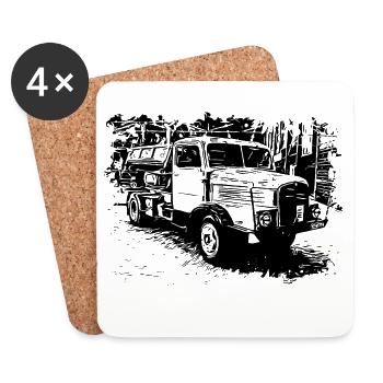 IFA Horch Camion Benne basculante - Dessous de verre (lot de 4) - blanc - Devant