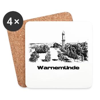 Rostock Warnemünde - Coasters (set of 4) - white - Front