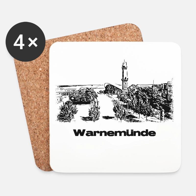 Rostock Warnemünde - Untersetzer (4er-Set) - Weiß