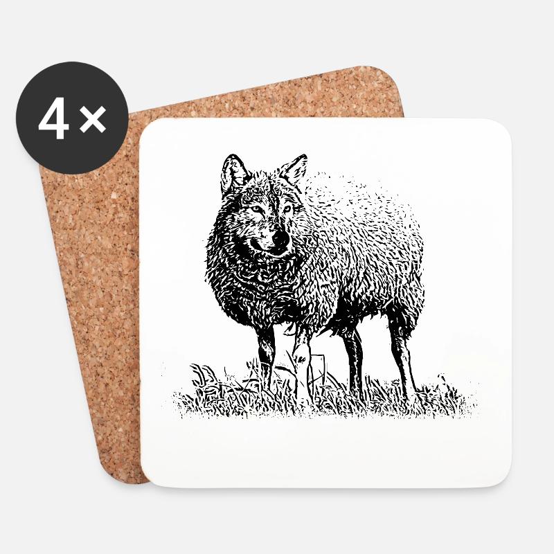 Wolf im Schafspelz - Untersetzer (4er-Set) - Weiß