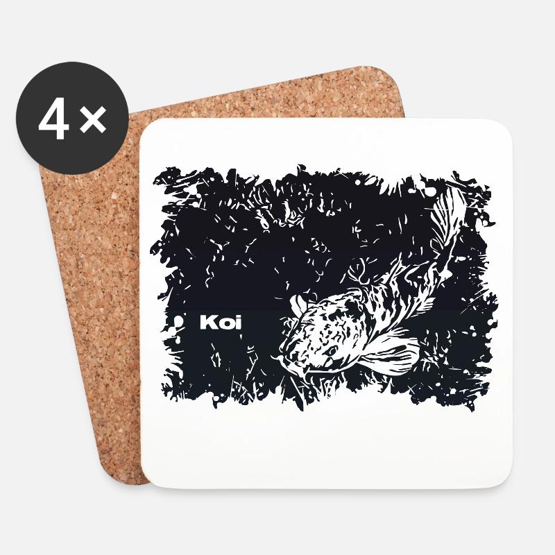 Koi Karpfen - Untersetzer (4er-Set) - Weiß