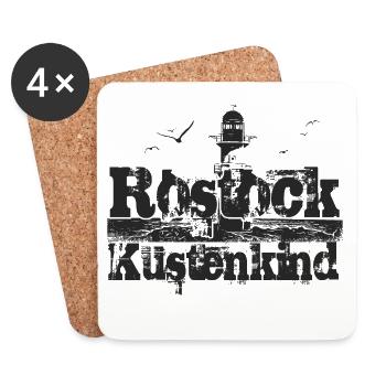 Rostock Küstenkind - Untersetzer (4er-Set) - Weiß - Vorne