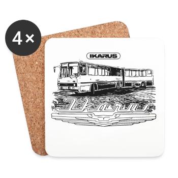 Ikarus - Gelenkbus - Untersetzer (4er-Set) - Weiß - Vorne