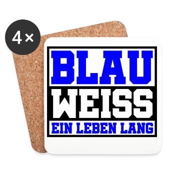 Blau Weiss ein Leben Lang | Farben änderbar - Untersetzer (4er-Set) - Weiß - Vorne