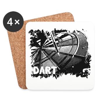 Dartboard - Darts - Darts - Darts - Coasters (set of 4) - white - Front