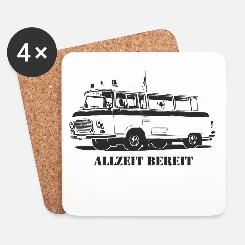 Barkas - B1000 - Krankenwagen - Untersetzer (4er-Set) - Weiß