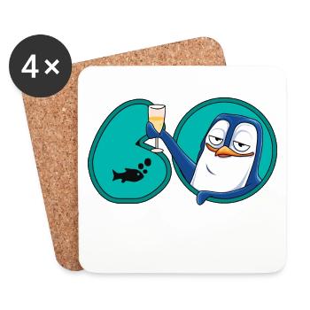 Pingouin des 60 ans - Dessous de verre (lot de 4) - blanc - Devant