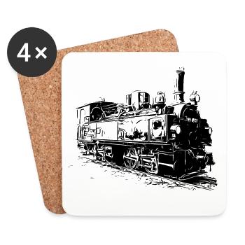 Dampflok 99 5902 - die Bergkönigin im Harz - Untersetzer (4er-Set) - Weiß - Vorne