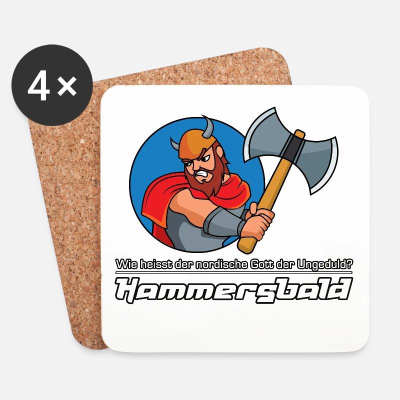 Hammersbald Wikinger - Untersetzer (4er-Set) - Weiß