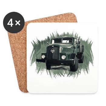Camion à plateau IFA H6 - Dessous de verre (lot de 4) - blanc - Devant