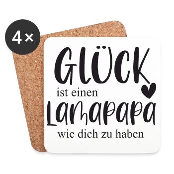 Lama Lamapapa Haustier Stall Lamaliebe Geschenk - Untersetzer (4er-Set) - Weiß - Vorne