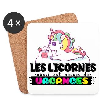 Les Licornes aussi ont besoin de Vacances - Dessous de verre (lot de 4) - blanc - Devant