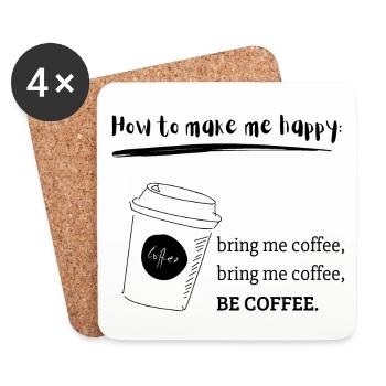 coffee helps - Untersetzer (4er-Set) - Weiß - Vorne