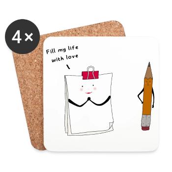 Fill my life with love - Coasters (set of 4) - white - Front