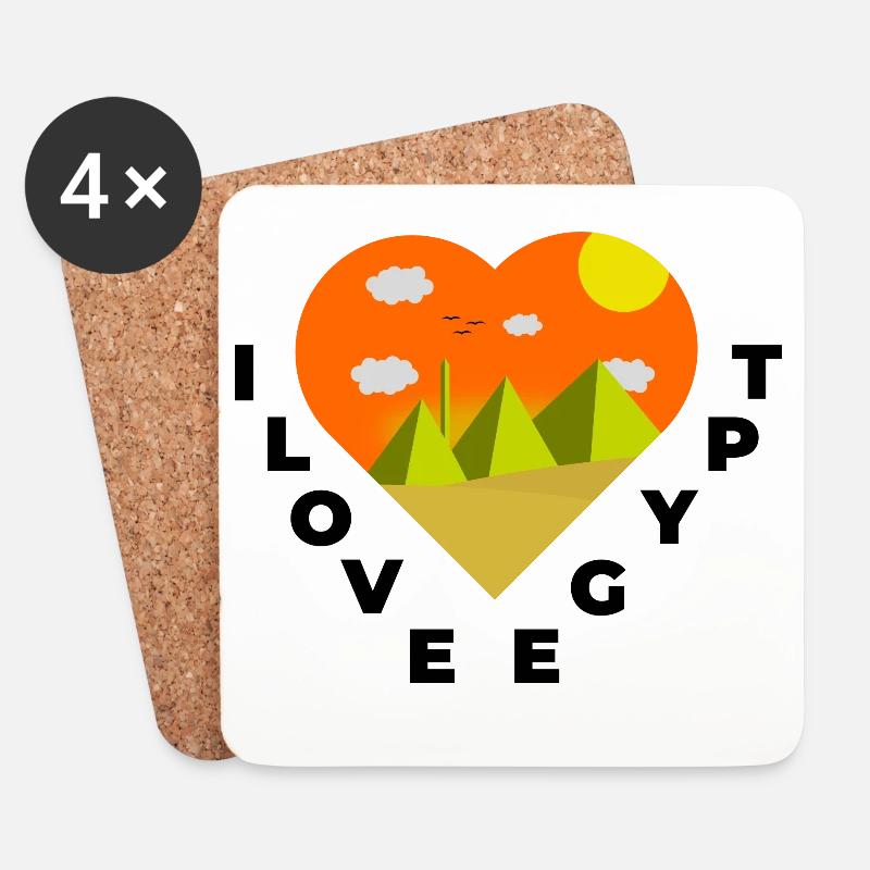 Egypt Ägypten Kairo I Love Pyramiden Geschenkidee - Untersetzer (4er-Set) - Weiß